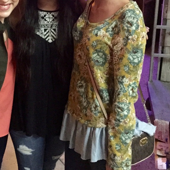 Yellow Floral Anthropologie peplum - Picture 3 of 3